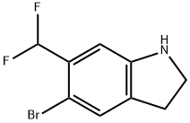 5-Bromo-6-(difluoromethyl)-2,3-dihydro-1H-indole Struktur